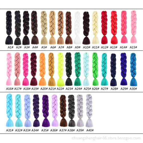 Wholesale high quality crochet hair synthetic soft braiding hair omber black bleue original braid jumbo crochet braids